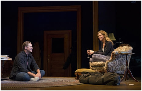 Billy Magnussen and Anna Gunn in a scene from Sex with Strangers (Photo credit: Joan Marcus)