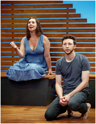 Miriam Silverman and Adam Green in a scene from Eric Lane's "Riverbed" (Photo credit: Carol Rosegg)