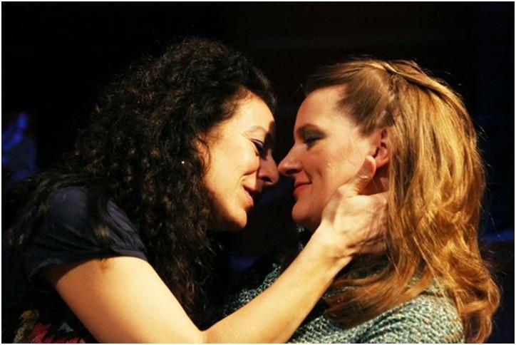  Christine Verleny and Laurie Schroeder in a scene from Dana Leslie Goldstein's Daughters ofthe Sexual Revolution(Photo credit: Gerry Goodstein)