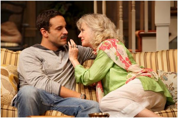 Daniel Sunjata and Blythe Danner in a scene from "The Country House" (Photo credit: Joan Marcus)