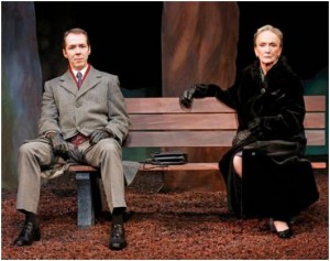 Paul Niebanck and Kathleen Chalfant in a scene from Lee Blessing’s “A Walk in the Woods”  (Photo credit: Carol Rosegg)