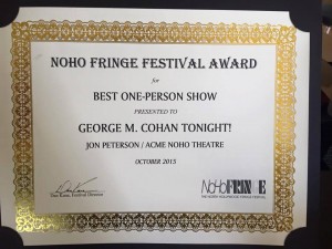 Award for George M. Cohan Tonight