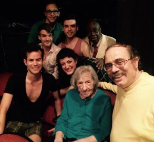 Edith O'Hara with Chip Deffaa and cast members from Mad About the Boy