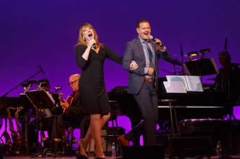 Emily Skinner and Clarke Thorell as they sang Cole Porter’s “You’re The Top” in 92Y’s Lyrics & Lyricists Series: “Everything’s Coming Up Ethel: The Ethel Merman Songbook” (Photo credit: Richard Termine)