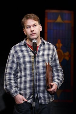 Mike Barbiglia in “Thank God for Jokes” (Photo credit: Joan Marcus)