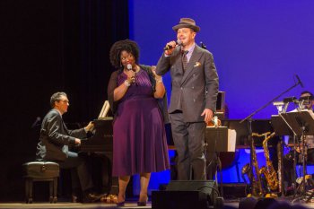 NaTasha Yvette Williams and Clarke Thorell as they sang “You Say the Nicest Things” in 92Y’s Lyrics & Lyricists Series: “Everything’s Coming Up Ethel: The Ethel Merman Songbook” (Photo credit: Richard Termine)