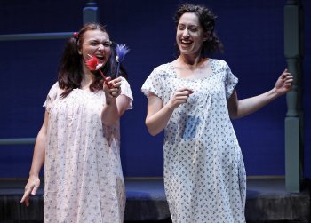 Zoé Watkins and Barrie Krenik in a scene from “When I Was a Girl I Used to Scream and Shout” (Photo credit: Carol Rosegg)