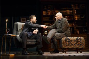 Brian Avers and Frank Langella in a scene from Florian Zeller’s “The Father” (Photo credit: Joan Marcus)