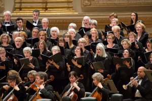 The Cecilia Chorus of New York and orchestra