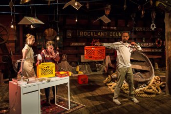 Elizabeth Gray, Emma Meltzer and Nathaniel J. Ryan in a scene from “Port Cities NYC” (Photo credit: Kelly Stuart)