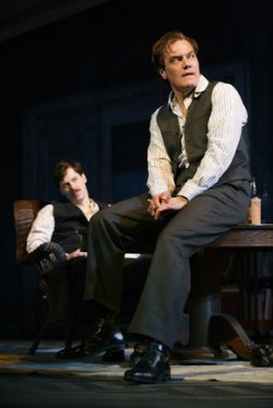 John Gallagher, Jr. and Michael Shannon in a scene from “Long Day’s Journey into Night” (Photo credit: Joan Marcus)