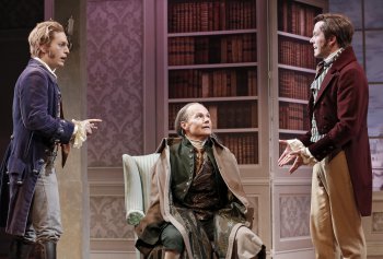 Christian DeMarais, Henry Stram and Christian Conn in a scene from “The School for Scandal” (Photo credit: Carol Rosegg)