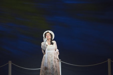 Elizabeth Caballero as Florenciain a scene from the New York City Opera’s production of Daniel Catán’s “Florencia en el Amazonas” (Photo credit: Sarah Shatz)
