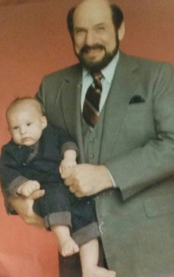 Baby Michael with his father Herschel Bernardi