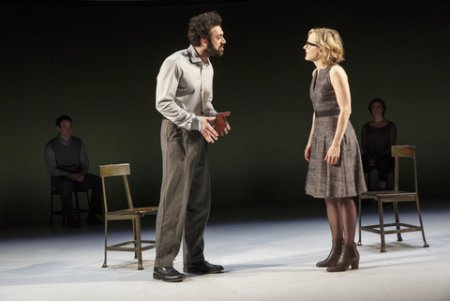 Morgan Spector and Geneva Carr in a scene from Nick Payne’s “Incognito” (Photo credit: Joan Marcus)