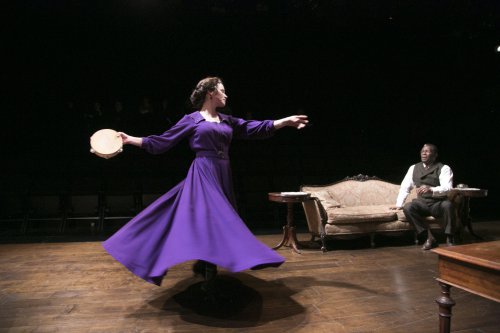 Maggie Lacey as Nora Helmer and John Douglas Thompson as Torvald Helmer in a scene from “A Doll’s House” (Photo credit: Gerry Goodstein)