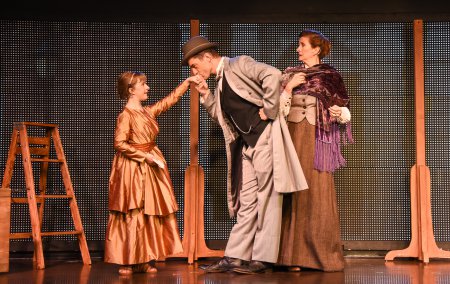 Abigail Shapiro, Brandon Andrus and Tina Stafford in a scene from “Liberty:  A Monumental New Musical” (Photo credit: Russ Rowland)