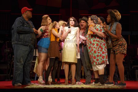 Brynn O’Malley and Company sing “Cheese Nibs” in a scene from “Kurt Vonnegut’s God Bless You, Mr. Rosewater” (Photo credit: Joan Marcus)