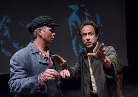 David Barlow and Alex Draper in a scene from Howard Barker’s “No End of Blame: Scenes of Overcoming” (photo credit: Stan Barouh)