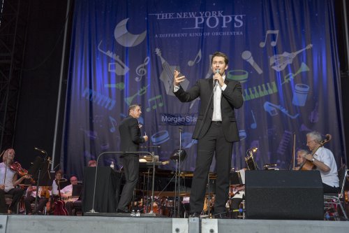 Matthew Morrison with conductor Steve Reineke and The New York Pops (Photo credit: Richard Termine)