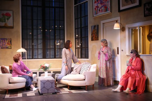 Angelina Fiordellisi, Francesca Choy-Kee, Judith Ivey and Estelle Parsons in a scene from “Out of the Mouths of Babes” (Photo credit: Carol Rosegg)