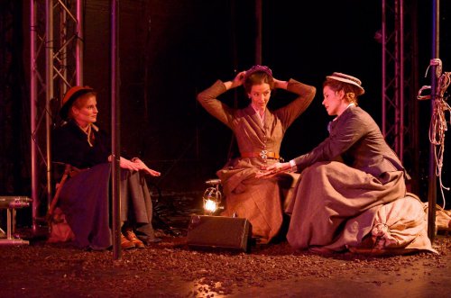 Ella Dershowitz, Emily Kitchens and Monette Magrath in a scene from “On the Verge” (Photo credit: Natalie Artemyeff)