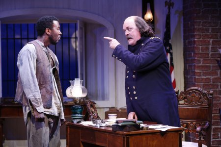 John G. Williams and Ames Adamson in a scene from “Butler” (Photo credit: Carol Rosegg)