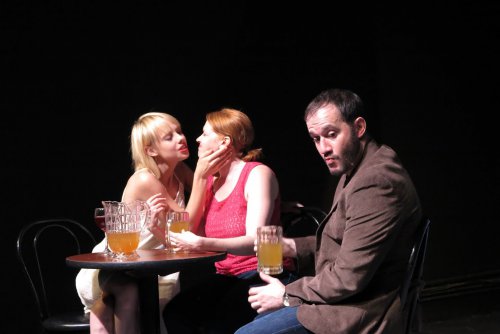 Christina Toth, Crystal Edn and Randall Rodriguez in a scene from “Crimes and Crimes” (Photo credit: Remy)