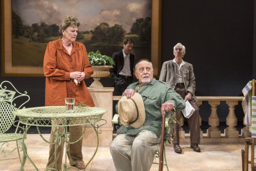 Jill Tanner, Julian Elfer, George Morforgen and Philip Goodwin in a scene from “A Day by the Sea” (Photo credit: Richard Termine)