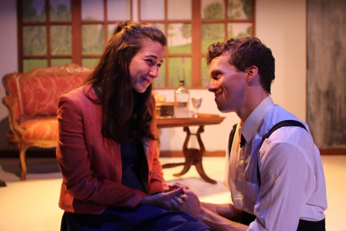 Lindsay Gitter and Caleb Schaaf in a scene from “Crashlight” (Photo credit: Taylor Wobble)