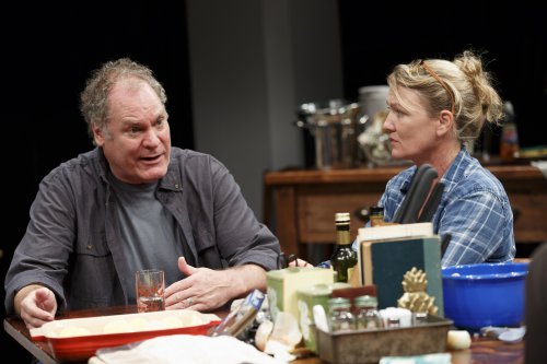 Jay O. Sanders and Lynn Hawley in a scene from Richard Nelson’s “What Did You Expect?,” Play 2 of “The Gabriels: Election Year in the Life of One Family” (Photo credit: Joan Marcus)