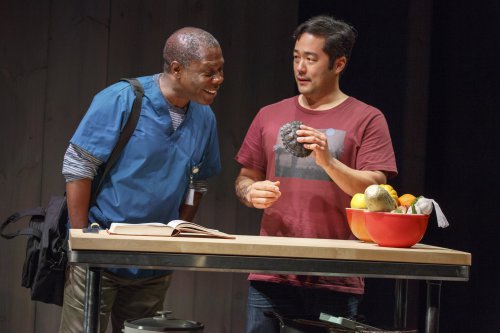 Michael Potts and Tim Kang in a scene from “Aubergine” (Photo credit: Joan Marcus)