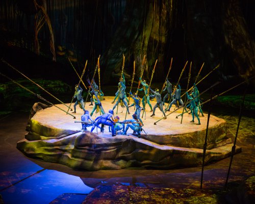 The Tapani Tribe on Pandora in a scene from Cirque Du Soleil’s “Toruk - The First Flight” (Photo credit: Errisson Lawrence: costumes: Kym Barrett)