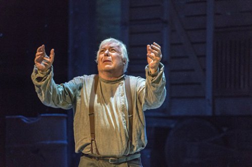 Stefan Szkafarowsky as he sang the Cavatina in a scene from the New York City Opera’s production of “Aleko” (Photo credit: Sarah Shatz/New York City Opera)