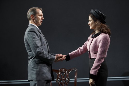 Paul Niebanck and Rachel Weisz in a scene from The Public Theater’s revival David Hare’s “Plenty” (Photo credit: Joan Marcus)
