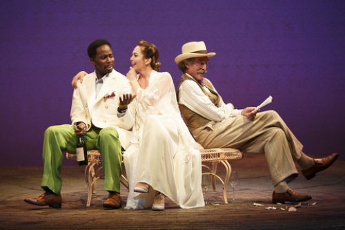 Harold Perrineau, John Glover and Diane Lane in a scene from “The Cherry Orchard” (Photo credit: Joan Marcus)