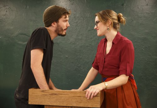 Ben Lorenz and Olivia Jampol in a scene from “Ajax,” part of the Flea Theater’s production of A.R. Gurney’s “Two Class Acts” (Photo credit: Joan Marcus)