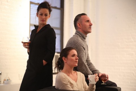 Danielle Shimshoni, Katarina Vizina and Philip O’Gorman in a scene from “Old Times” (Photo credit: Gerry Goodstein)