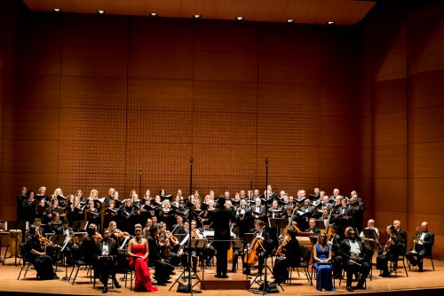 Soloists with Conductor Malcolm J. Merriweather and The Dessoff Choirs and Orchestra (Photo credit: Carolyn Davis)
