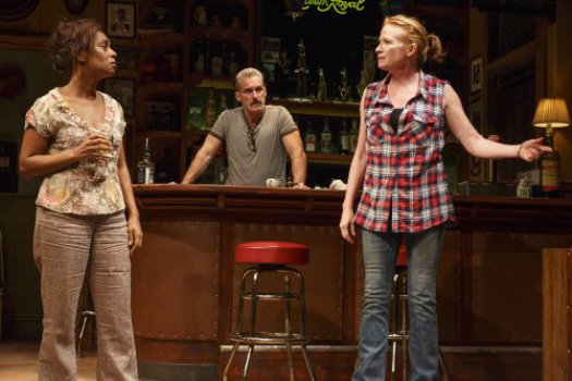 Michelle Wilson, James Colby and Johanna Day in a scene from Lynn Nottage’s “Sweat” (Photo credit: Joan Marcus)