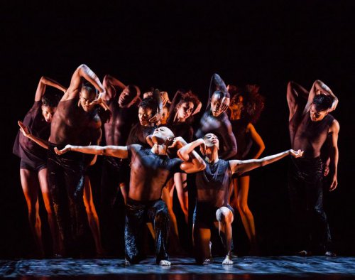 A scene from the Alvin Ailey American Dance Theater’s production of Mauro Bigonzetti’s “Deep (Photo credit: Paul Kolnik)