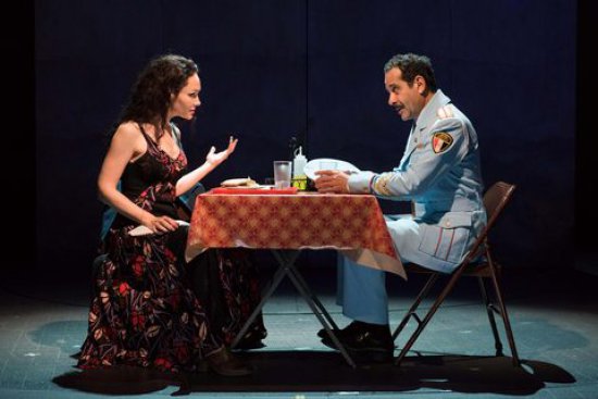 Katrina Lenk and Tony Shalhoub in a scene from “The Band’s Visit” (Photo credit: Ahron H. Foster)