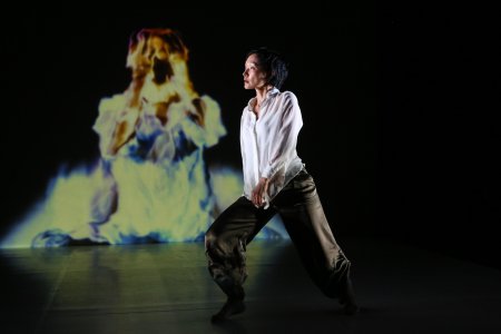 Akiko Kitamura in a scene from “TransSenses” (Photo credit: Julie Lemberger)