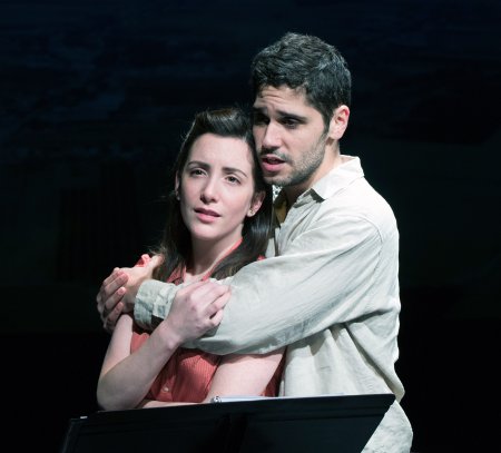 Jessica Fontana and Perry Sherman in a scene from “Milk and Honey” (Photo credit: Ben Strothmann)