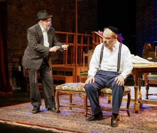 David Mandelbaum and Shane Baker in a scene from New Yiddish Rep’s revival of “God of Vengeance” (Photo credit: Ronald L. Glassman)