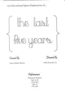 The Last Five Years -- program